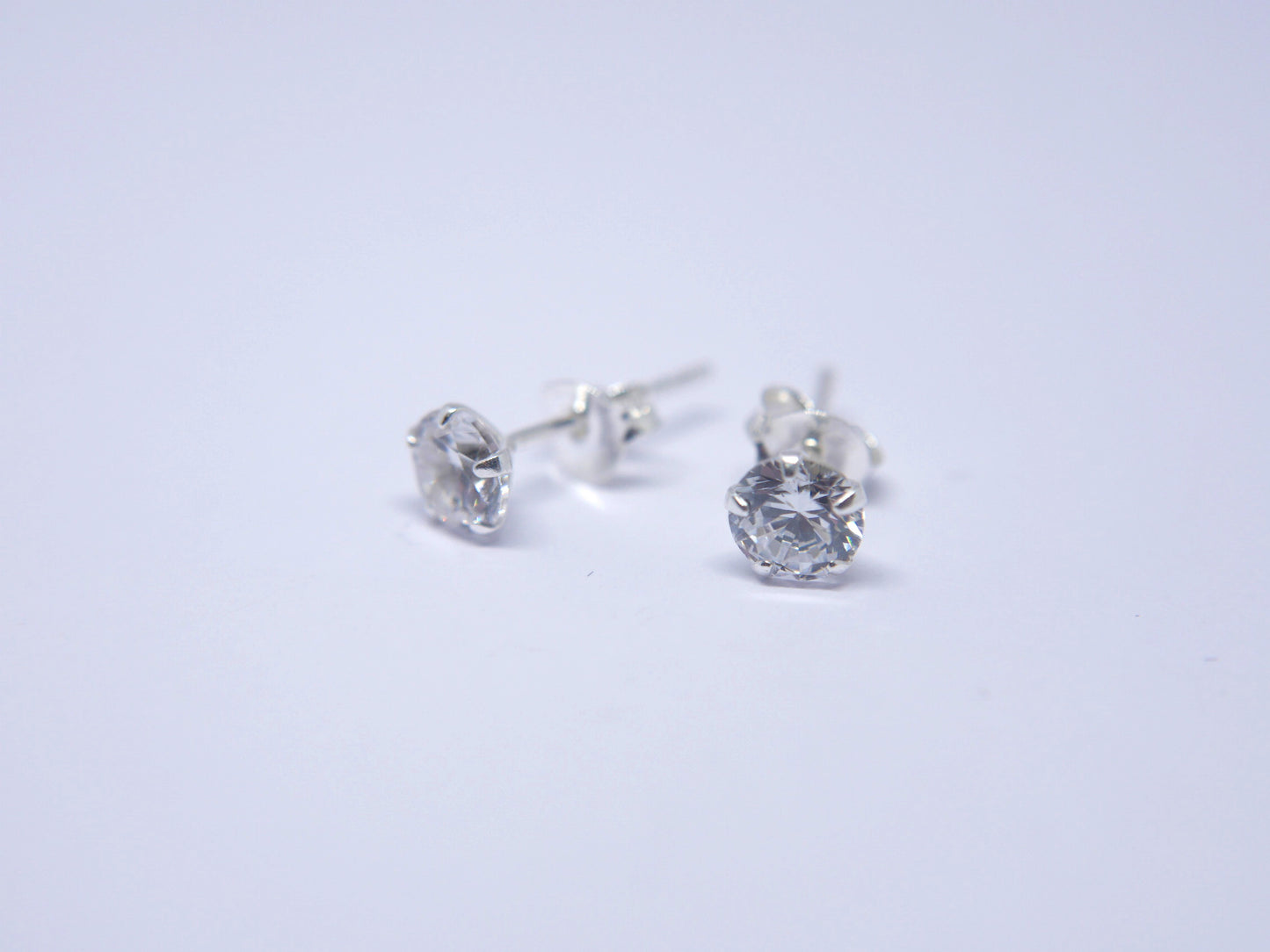 5mm Round Cut Studs - 925 Sterling Silver