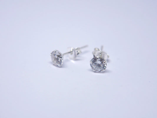 5mm Round Cut Studs - 925 Sterling Silver