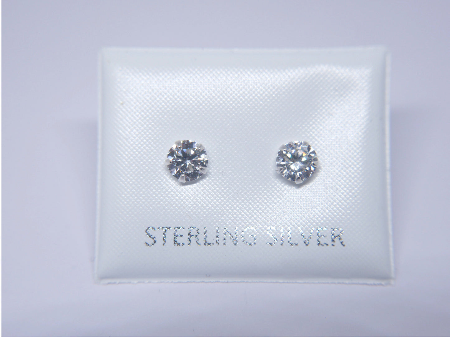 5mm Round Cut Studs - 925 Sterling Silver