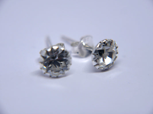 6mm Round Cut Studs - 925 Sterling Silver