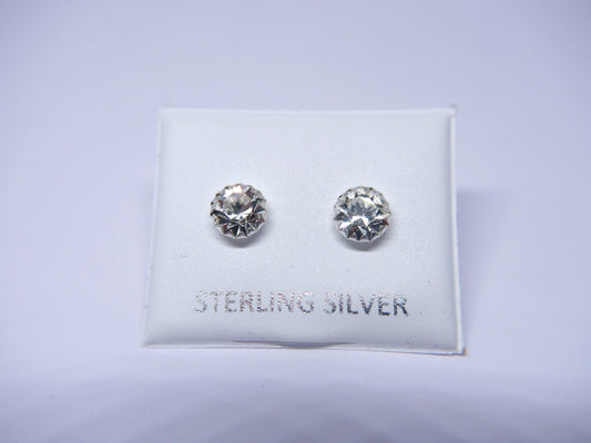 6mm Round Cut Studs - 925 Sterling Silver