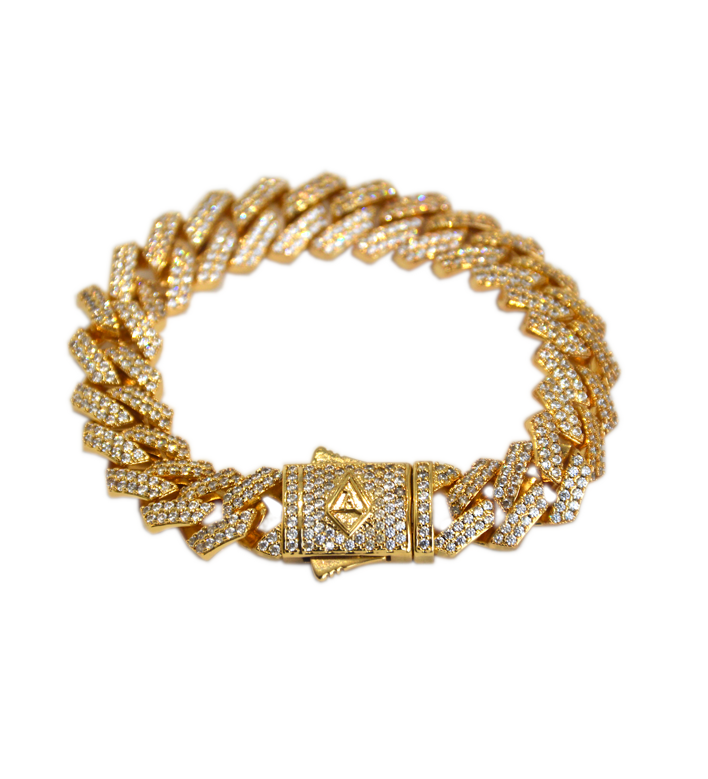 Iced Cuban Link Gold Bracelet