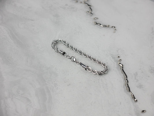 Rope Chain Bracelet Silver