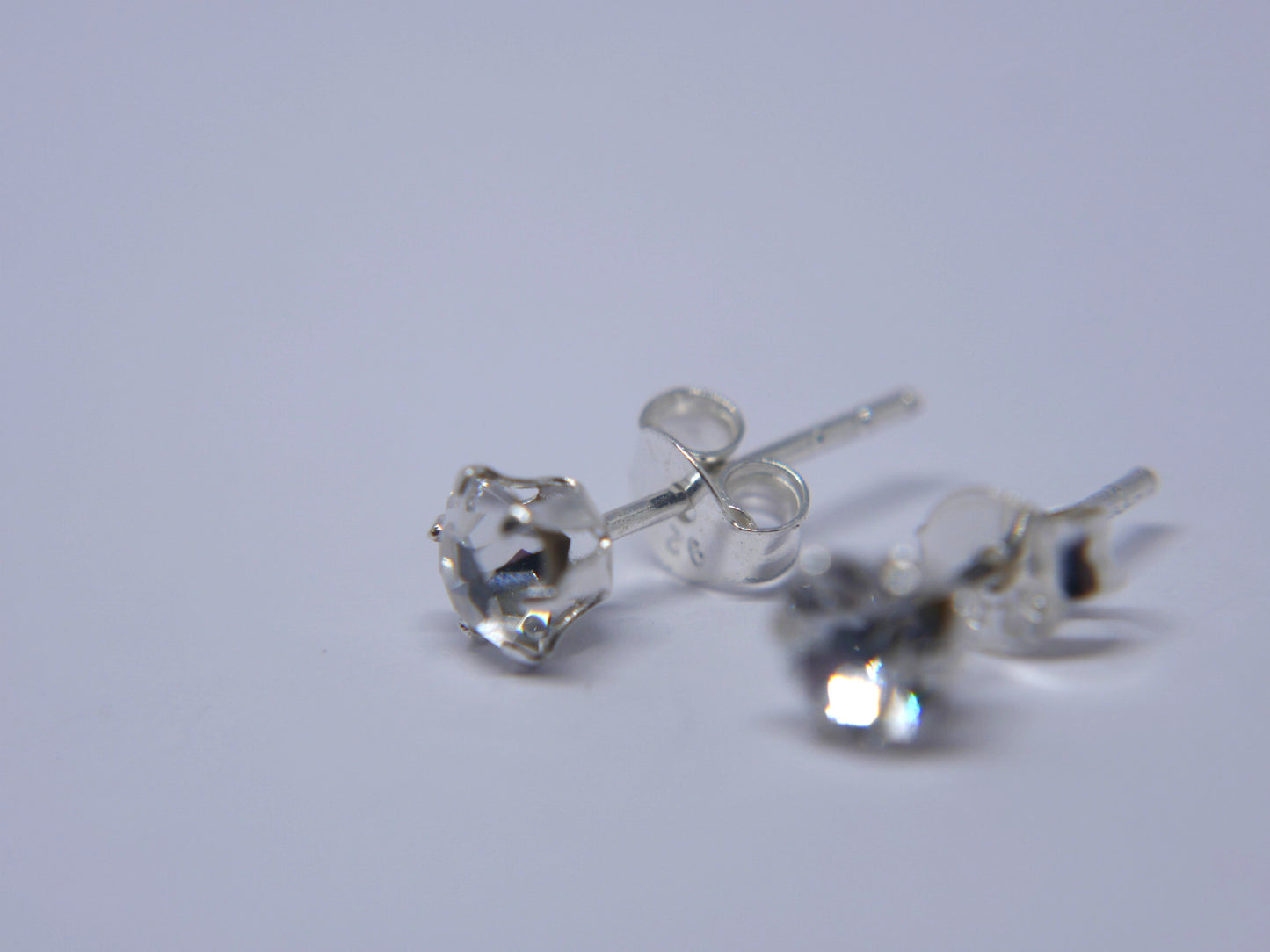 Austrian Crystal 5mm Round Cut Studs - 925 Sterling Silver