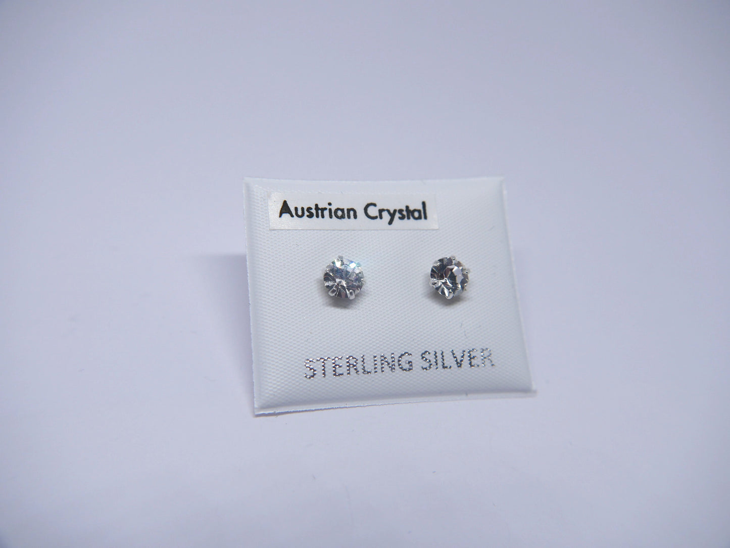 Austrian Crystal 5mm Round Cut Studs - 925 Sterling Silver