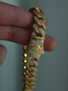 Iced Cuban Link Gold Bracelet