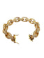 Iced Oval Link Bracelet Gold