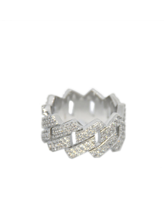 Monaco Link Ring White Gold