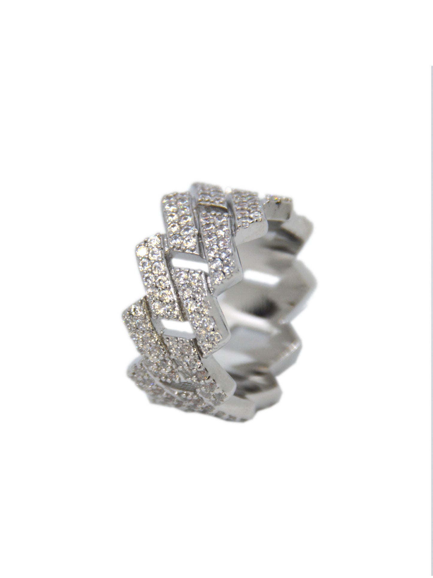 Monaco Link Ring White Gold