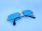 Premium Rimless Ocean Blue Sunglasses