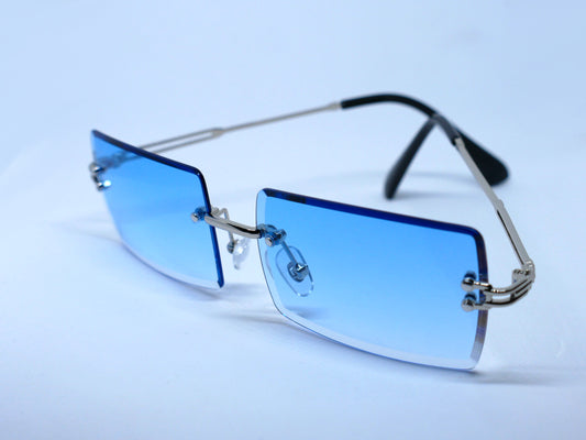 Premium Rimless Ocean Blue Sunglasses