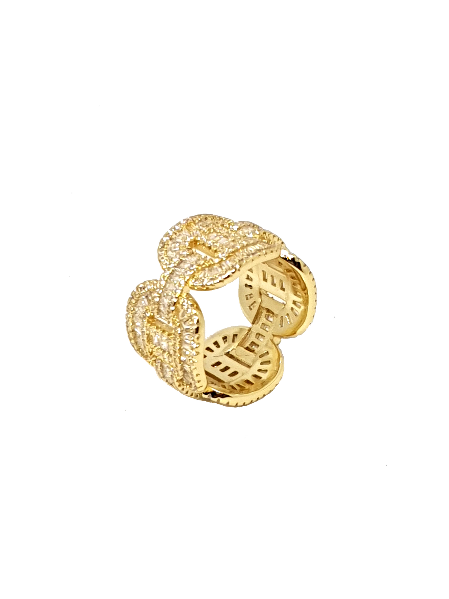 St. Tropez Iced Row Ring Gold