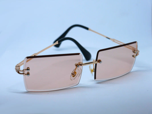 Premium Rimless Champagne Sunglasses