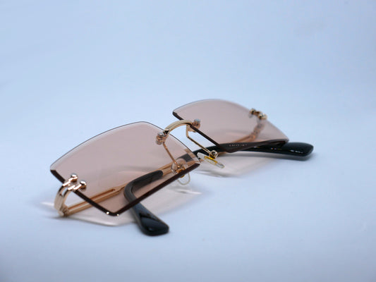 Premium Rimless Champagne Sunglasses